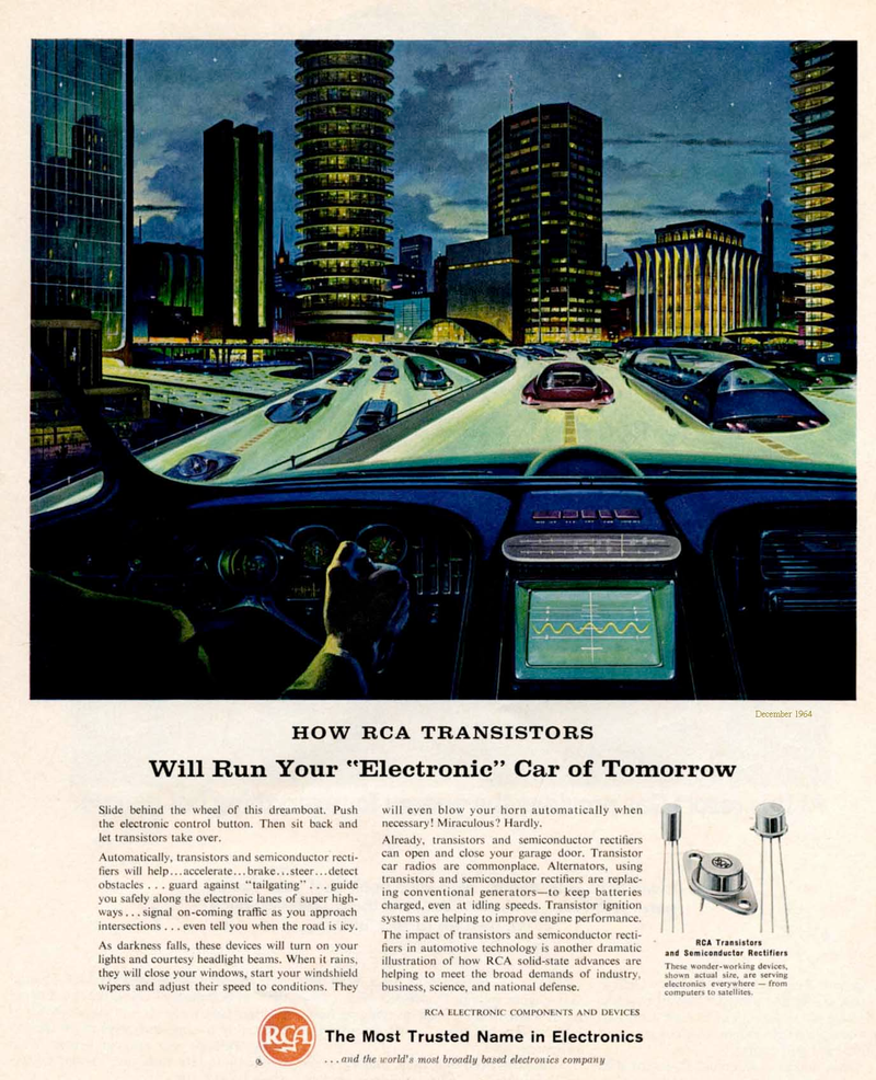 Illustration for article titled The Futuristic Superhighways of 1964 Had Glow-in-the-Dark Roads